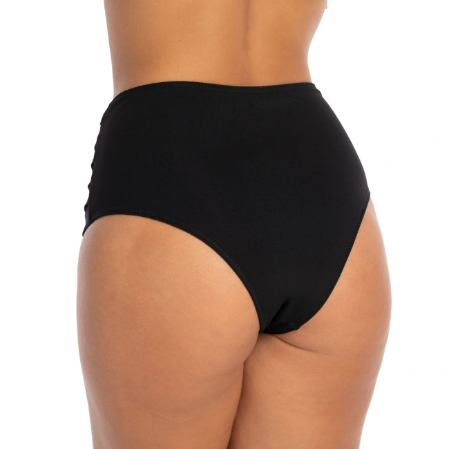 Lavel figi kąpielowe vP negro wysokie z fantazyjnymi paskami, czarne