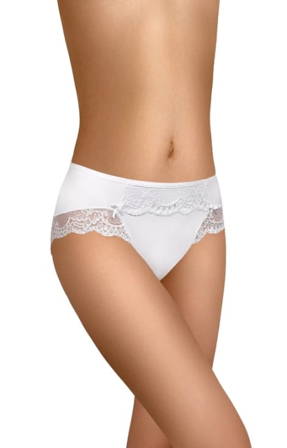 MODO Figi pełne z ażurową koronką nr 126 białe
