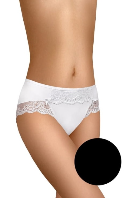 MODO Figi pełne z ażurową koronką nr 126 czarne