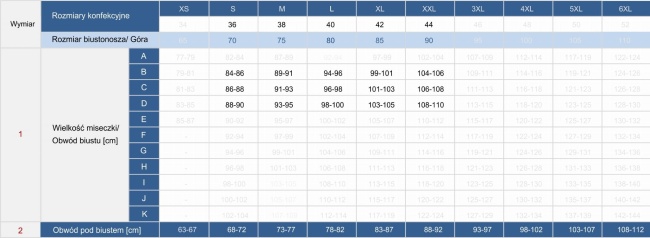 Strój kąpielowy bikini fioletowe FG20/644 tabela rozmiarów Feba