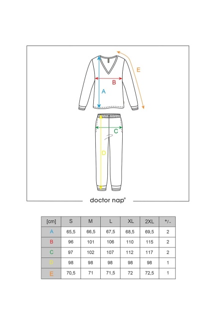 Doctor Nap szara piżama homewear, dresowa 4504