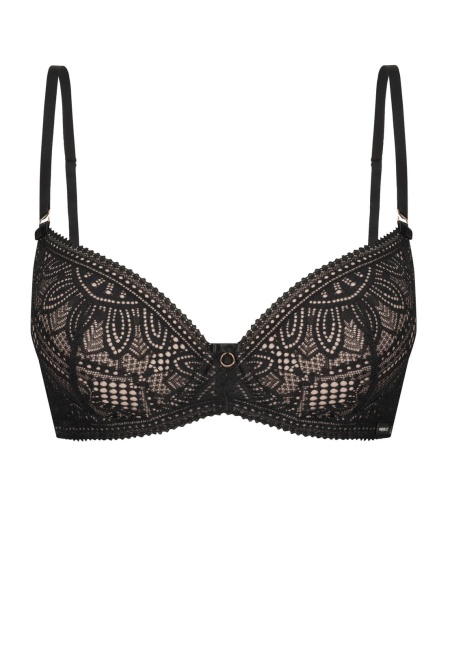 MEFEMI biustonosz Desire czarno-beżowy double push up