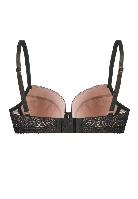 MEFEMI biustonosz Desire czarno-beżowy double push up