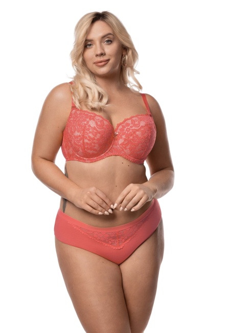 MEFEMI biustonosz Karen usztywniany koralowy