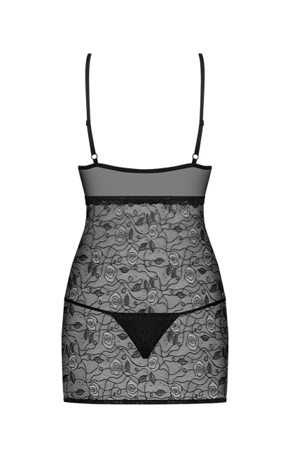 OBSESSIVE Koszulka i stringi 818-CHE-1 czarna