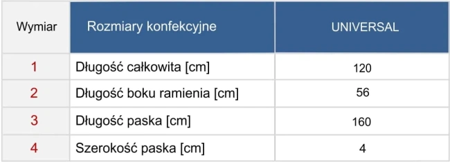 Tabela wymiarów długie kimono plażowe F219/903, narzutka, szlafrok
