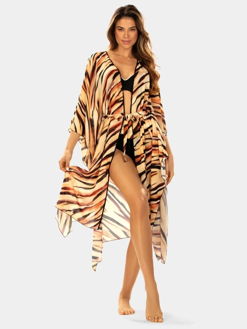 FEBA długie kimono plażowe F219/903, narzutka, szlafrok