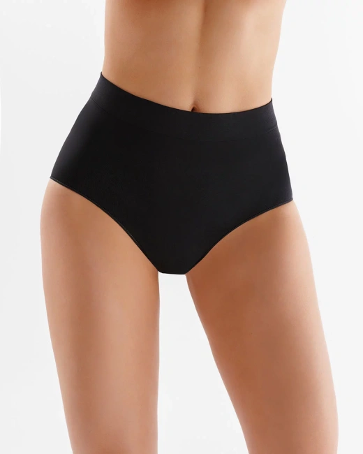 GABRIELLA Midi Brief damskie czarne bezszwowe