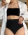 GABRIELLA Midi Brief damskie czarne bezszwowe