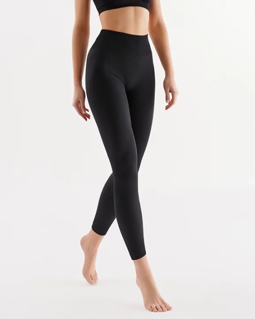 GABRIELLA Legginsy damskie Rib w prążki bezszwowe