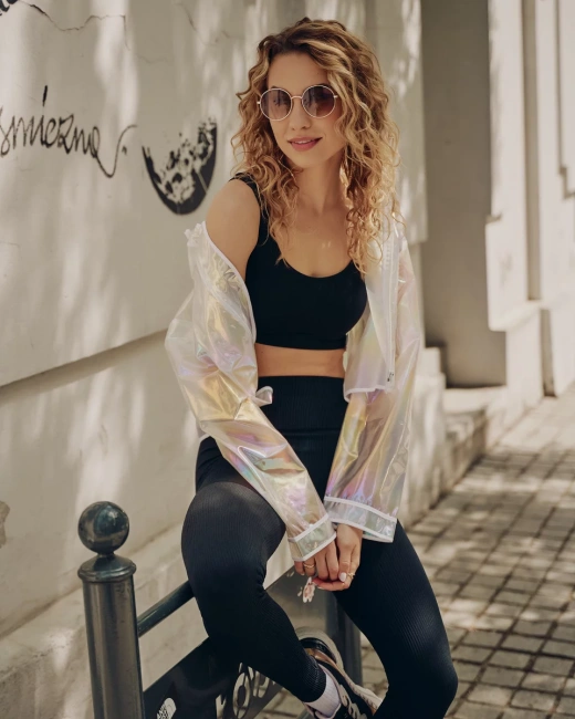 GABRIELLA Legginsy damskie Rib w prążki bezszwowe