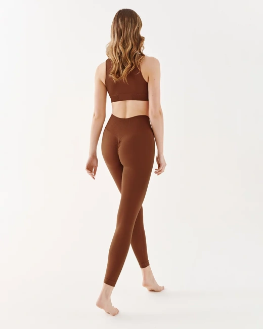GABRIELLA Legginsy damskie Shape z efektem push up, mocca