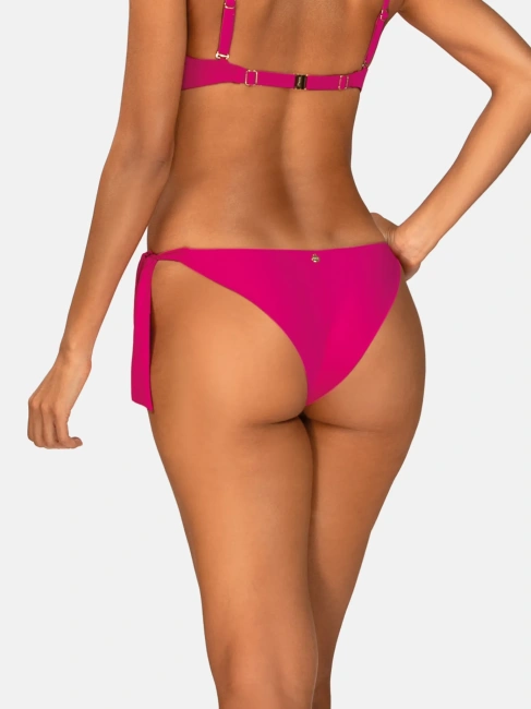 FEBA strój kąpielowy dwuczęściowy push-up różowy FG228/919 i figi tanga wiązane FD17F/919