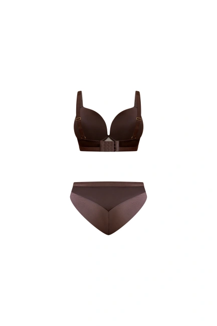 Kris Line Frappe biustonosz modelujący brązowy - Brassiere s-class - widok z tyłu