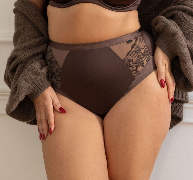 Kris Line Frappe Briefwaist – figi wysokie brązowe