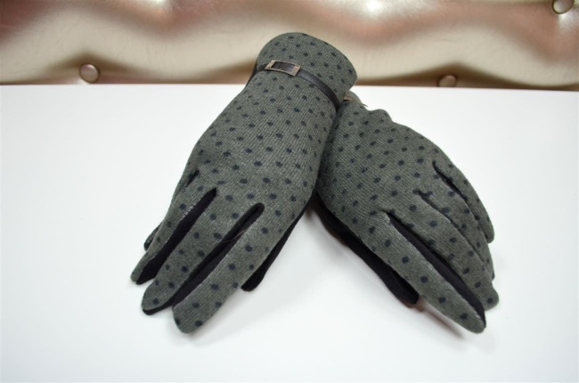 Rękawiczki damskie bawełniane w kropeczki