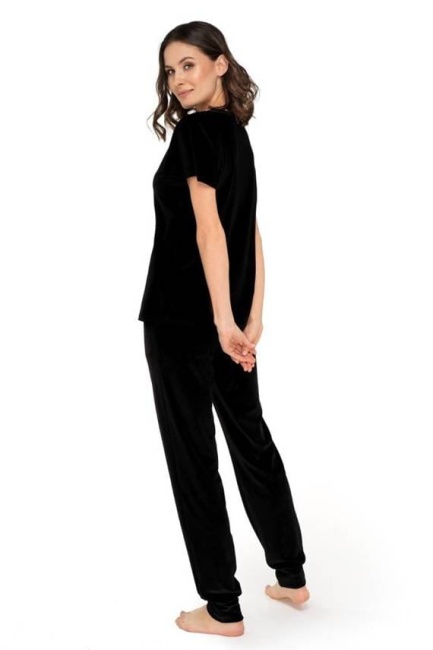 BABELLA piżama damska Audrey z weluru czarny