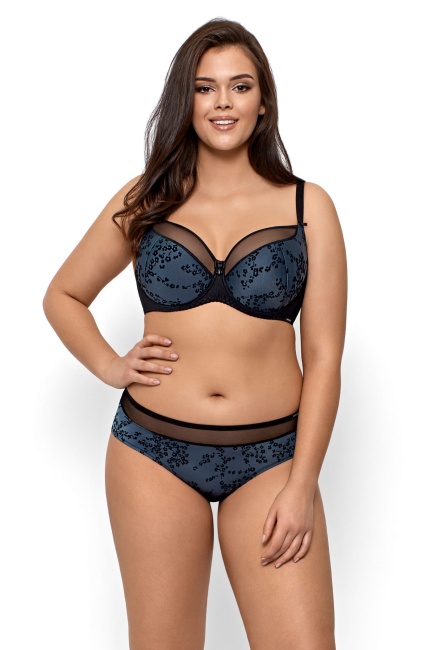 NIPPLEX Figi Leonor szorty granatowe i biustonosz semi soft
