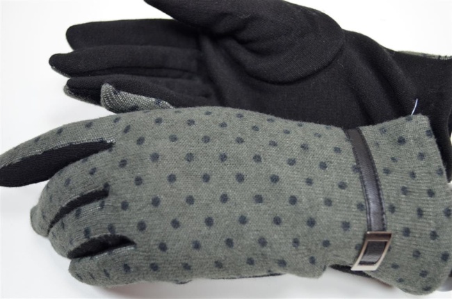Rękawiczki damskie bawełniane w kropeczki